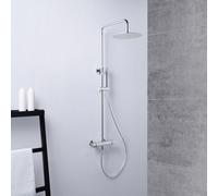 Mariner Volta Colonne de douche avec mitigeur thermostatique, douchette en métal et douche de tête en acier inoxydable, rond, WLS6302-CR,