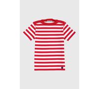 Marinière en coton carantec enfant braise/blanc 6A