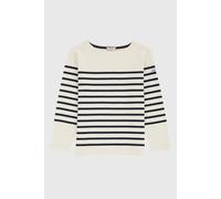 Marinière en coton carantec enfant nature/rich navy 4A