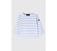 Marinière En Coton Léger Bébé Blanc/placid Blue 3M(60CM)