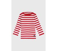 Marinière en coton tregunc enfant braise/blanc 8A