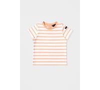 Marinière Manches Courtes Bébé - Coton Léger Blanc/ Peach Nectar 3M(60CM)