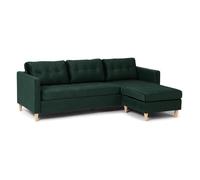 Marino Canapé BA1 chaise longue orientable orientable à droite ou à gauche en velours vert.