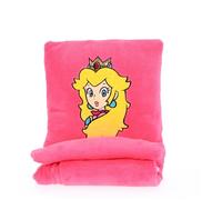 MARIO - Coussin Plaid 2 en 1 Peach 140x100 cm - 100% Polyester - Rose
