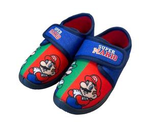 MARIO Hausschuhe Junge 2-8 Jahre Gaming Lustige Hauspatschen Pantoffeln mit Klettverschluss Ideal Fur Kindergarten Kita, bleu, 29 EU