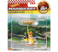 Hot Wheels Mario Kart Princess Dasiy Standard Kart avec Flower Glider Véhicule Jouet pour les enfants de 3 ans et plus à Échelle 1:64 avec un Accessoire de Planeur