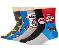 Mario Lot de 5 Paires de Chaussettes décontractées, Gris/Multicolore, 9-13 Homme