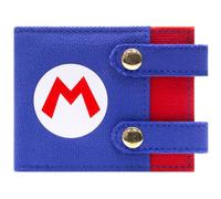 Mario Party Emblème de Tenue de Plombier Iconique Portefeuille Bi-Fold ID & Porte-Carte, Bleu