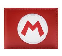Mario Party Tenue de Plomberie Rétro Classique Portefeuille Bi-Fold ID & Porte-Carte, Rouge