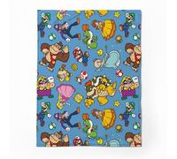 MARIO - Plaid Nintendo Mario et ses amis - 120x150 cm - 100% Polyester - Bleu