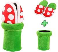 Mario Plant Chaussons en peluche en forme de fleur cannibale avec support pour pot de fleurs pour adultes, adolescents, femmes et hommes