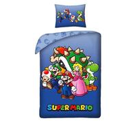 MARIO -SUPER MARIO - PARURE DE LIT- HOUSSE DE COUETTE 140X200 CM + TAIE - 65X65 CM-NEUF