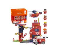 Marioinex Mini Waffle City: Caserne de pompiers, jeu de blocs de construction, souples, pour enfants, 280 pièces sans danger