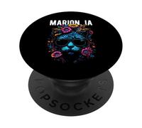 Marion IA Lunettes de Soleil Motif Chat et Fleurs PopSockets PopGrip Adhésif