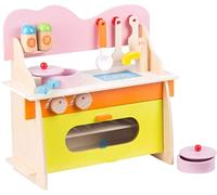 Marionette Wooden Toys Cuisine pour Enfants en Bois - Cuisine de Jouets avec Accessoires - 10 Pièces