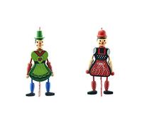 Marionnette à Cordes en Bois, Jouets Durables, Ornement Amusant, Décorations Suspendues pour Enfants et Famille, Ensemble de 4 Pièces (Colorful)