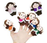 Marionnette à doigt avec des animaux, Marionnettes à doigt avec des singes, 7 pièces en peluche avec doigts | Marionnettes de singe, jeu de marionnettes à doigts, jeu de marionnettes à doigts pour