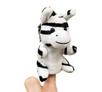 Marionnette à doigts en peluche douce avec coffre-fort, zèbre 1