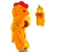 Marionnette à la main avec du poulet - Peluche douce, figure de poule mignon dessin animé, marionnette narrative interactive, design réaliste de | Jouet éducatif de rôle pour enfants, les