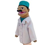 Marionnette à Main de carrière - marionnette de Docteur, Peluche Douce Cuisinier Pompier Agriculteur Ouvrier Détective Docteur Peluche, Marionnette à Main de Dessin animé en Peluche Douce