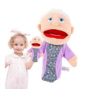 Marionnette à main en peluche pour grand-père - Tissu doux - Jouet éducatif parfait pour les jardins d' - Personnages grands-parents réalistes pour un apprentissage interactif - Poupées qui