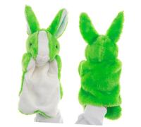 Marionnette à Main Lapin en Peluche Verte, Peluche Courte, Jouet