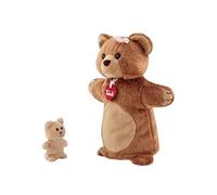 marionnette à main Ours avec bébé 24 cm en peluche marron 2 pièces