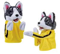 Marionnette à Main pour Chien, 2 pièces, marionnette à Main pour Chien Kung Fu Husky Boxe délicate Interactive en Peluche sonore en Peluche pour Tout-Petits Uppercut Husky Jouets