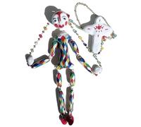 Marionnette Artisanale, Amusante à Tirer, en pâte polymère sculptée à la Main avec chaîne perlée, Objet d'art Vintage de Collection pour la Maison et la décoration d'atelier (1PC)