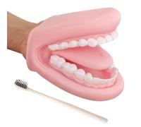 Marionnette bucco-dentaire avec langue - Modèle éducatif - Marionnette à main motrice orale - Outil de thérapie vocale pour enfants et filles - Bout de doigt en PVC pour enseigner le brossage des