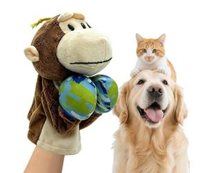 Marionnette Chat de Combat Singe en Plush Interactif avec Animaux Empaillés | Gants de Frappe pour de Boxe pour Chiot Moyen Grand Intérieur Extérieur Jardin