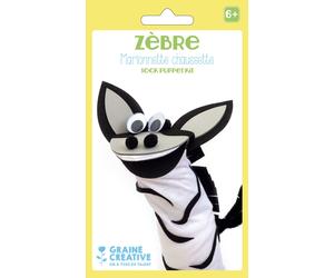 Marionnette Chaussette Zèbre