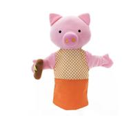Marionnette cochon en tenue orange