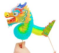 Marionnette de dragon en papier, dragon du nouvel an chinois créatif 3D, cadeaux multifonctions lunaire dragon, kits de marionnettes BRIC