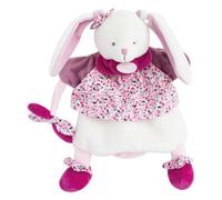 DOUDOU ET COMPAGNIE - Doudou Marionnette Lapin - 28 cm - Rose Lapin Cerise - Doudou Peluche Marionnette À Main - Cadeau Naissance Pour Fille Et Garçon - Dès La Naissance - DC3080