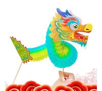 Marionnette Dragon en Papier, Dragon du Nouvel an Chinois | Guirlande de en Papier Chinois 3D Portable | Kits de marionnettes DIY de l'année du Dragon, décorations de fête Nouvel an pour la