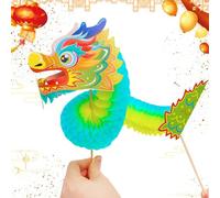 Marionnette Dragon en Papier, Dragon du Nouvel an Chinois | Guirlande de en Papier Chinois 3D Portable | Cadeaux de Dragon du Nouvel an Lunaire, Kits de marionnettes multifonctionnels de l'anné