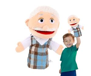 Marionnette en peluche de grand-père - Personnage de marionnettes à la main, jouet, accessoire théâtral pour marionnettes narratives pour enfants, design doux et engageant pour la famille | Ensemble