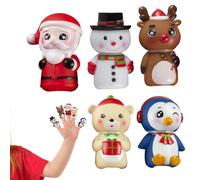 Marionnettes à doigts de Noël, 5 figurines de marionnettes à doigts de Noël, figurines de marionnettes à doigts de dessin animé, jouets de Père Noël pour jouer et enseigner