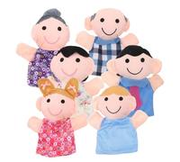 Marionnettes À Doigts en Peluche - 6 Marionnettes À Main De Dessin Animé Familial | Accessoires De Théâtre De Jeu De Rôle Interactif | Jouets De Contes en Tissu Doux pour Garçons Filles | Figu