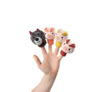 Lilliputiens - Set de marionnettes à doigts Les 3 Petits Cochons - 4 personnages - Dès 12 mois