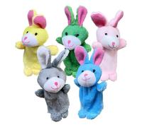 Marionnettes à Doigts Nevalerra - Figurines en Peluche Douce | Ensemble d'a | Ensemble de 5 marionnettes à doigts en forme de lapin en peluche, pour raconter des histoires à la maison, activités préscola