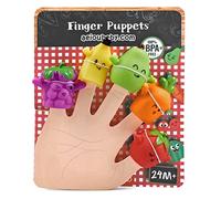 Marionnettes à Doigts pour Enfants et Bébé | 5 Fruits et Légumes | PVC Sans BPA | Jeux pour Le Bain | Histoires avec Les Mains