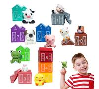 Marionnettes à Doigts pour - Jouet éducatif Doux avec Animaux de la Ferme - Kit de Jeu avec Animaux et écurie - pour, Anniversaire, Noël, Nouvel an, Maternelle