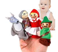 Marionnettes à Doigts pour Les Tout-Petits, Jeu de marionnettes à Doigt | de Doigt narrateur 4 pièces - Jouets de marionnettes à Doigt Doux, Aide à l'apprentissage des Contes, Figurines de juu