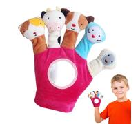 Marionnettes à la main avec animaux en peluche, Marionnettes à la main avec animaux - Jouet doux pour l'histoire des marionnettes | 5 dessins d'animaux, gants de marionnettes, bonhommes en peluche