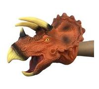 Marionnettes à main animaux dinosaure caoutchouc gants de jeu pour enfant - Tricératops rouge 17*19cm Marron G