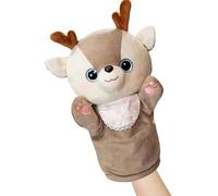 Marionnettes à Main Animaux pour - Marionnette cerf Douce pour Contes et Jeux de rôle | Marionnette à Main en Peluche pour Tout-Petits, et Adultes, Peluche éducative pour Jeux imaginat