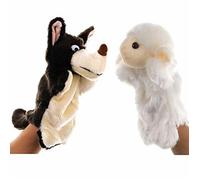 Marionnettes à Main, marionnettes de Loup de Mouton réalistes marionnettes à Main en Peluche Douce pour Jouer et raconter des Hi