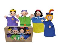 Marionnettes à main - MÚ - Set de 4 Marionnettes Blanche Neige - Tissu - 18,5 x 9 x 34 cm - Mixte